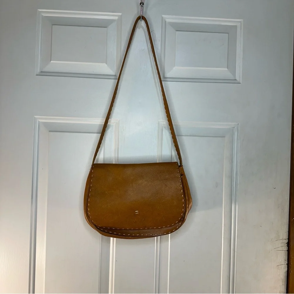 ADRIENNE VITTADINI Brown  Leather Saddle Shoulder Bag‎ Vintage